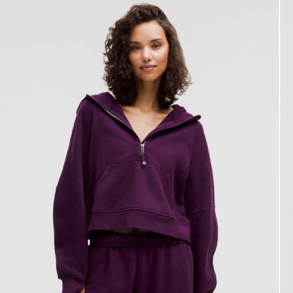 NWOT Lululemon M/L Scuba Oversized Half-Zip hoodie in Dramatic Magenta